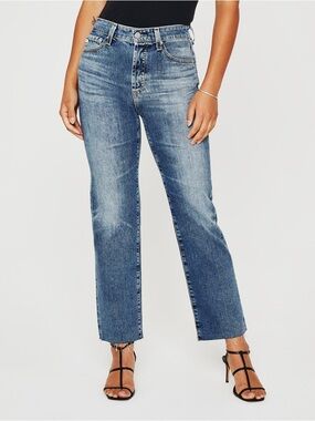 AG Jeans Alexxis Crop High Rise Raw Hem – 31R – 17 Years Waveview – Excellent